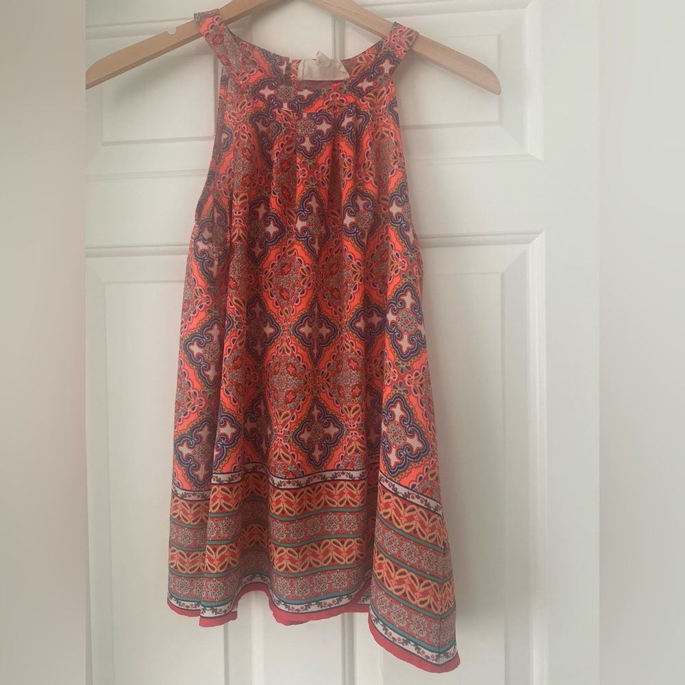 Vibrant neon Paisley Patterned Fabric flowy tank top blouse